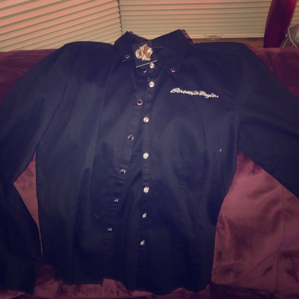 Harley Davidson screaming eagle button down shirt